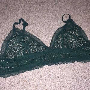 j Crew lace bralette Emerald green